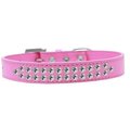 Unconditional Love Two Row Clear Crystal Dog CollarBright Pink Size 14 UN916217